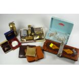 A parcel of vintage & modern collectables including miniature miner lamp models, cigarette