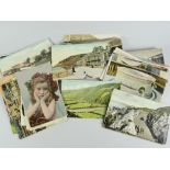 Small parcel of vintage postcards with handwritten correspondences