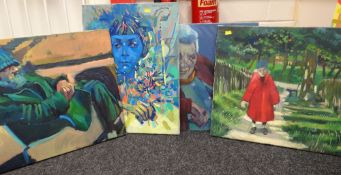Four JOHN CHERRINGTON oil on canvas paintings (please see previous sales for provenance)