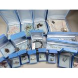 A quantity of boxed silver jewellery
