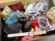 A quantity of costume jewellery & beads etc