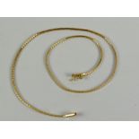 An 18ct yellow gold snake necklace, 12grms