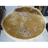 A large circular floral carpet