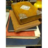 An Edwardian mirrored photo-album & contents together with a similar period scrapbook & sundry