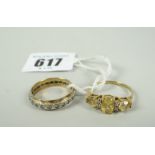 Two modern 9ct gold rings, 5grms total