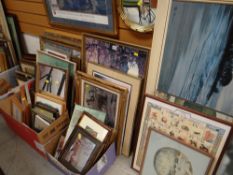 A very large quantity of mixed pictures, frames, mirrors & prints etc