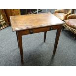 A small antique side table with single drawer, 75cms wide