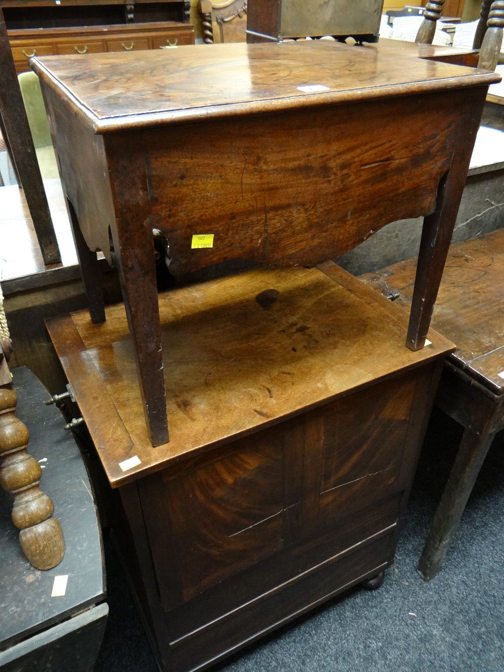 Two antique mahogany commodes - Image 2 of 2