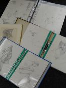 A large parcel of drawings & studies by JOHN CHERRINGTON in folders (please see previous sales for