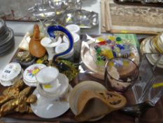 A parcel of mixed items including china & glass