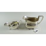 Two silver cream jugs, the larger hallmarked for Birmingham 1935, 7.85grams gross