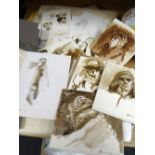 A large parcel of JOHN CHERRINGTON watercolours & drawings (unframed) (please see previous sales for