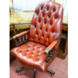 Excellent button upholstered swivel desk chair