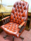 Excellent button upholstered swivel desk chair