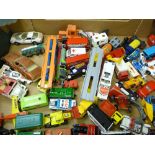 Box of diecast vehicles including Lesney, Corgi etc