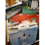 Schneider coffeemaker, Kenwood Smoothie Jnr, Sabichi bathroom shelf, Value Photo all-in-one