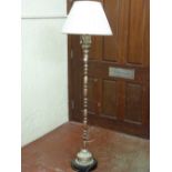 Modern metal finish standard lamp with shade E/T