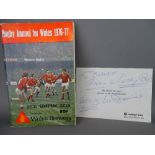 Excellent Welsh vintage items - Welsh rugby annual for 1976-77 and a Windsor Davies signature with