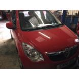 Vauxhall Agila five door hatchback car, petrol, registration number CX14 UCB, red, mileage approx