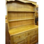 Oak compact dresser having two base cupboards (possibly Ercol)