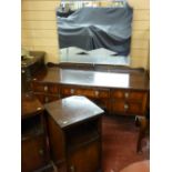 Bedroom suite comprising mirrored dressing table and two polished bedside cabinets