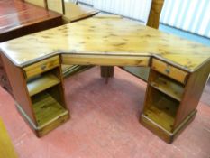 Antique pine style corner desk