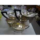Four piece electroplate tea service by Unity @ Plate
