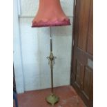 Brass effect Empire style standard lamp and shade E/T