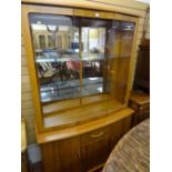 Modern teak effect display cabinet