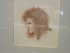 JOHN HESELTINE watercolour - portrait, signed and dated 1982, 20 x 18 cms