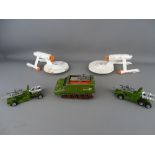 Dinky toy models including two USS Enterprise, Paramount trademark for 1976, two Galactic war