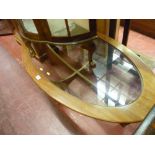 G-Plan style oval coffee table with glass insert