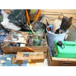 Parcel of garage and shed items including a Wesco small oil can, Wanner 315 vintage grease gun etc