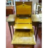 Interesting desk with foldout interior by J Dickens & Son, House Furnishers of Colwyn Bay and