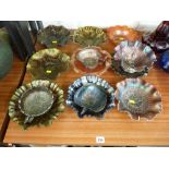 Excellent carnival glass collection in various colours