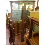 Modern two door glazed corner display cabinet