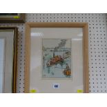 W HEATH ROBINSON vintage framed print - 'How They Negotiated the Flooded Districts in the Short