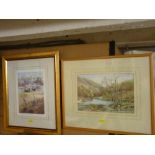 JEFFEREYS limited edition print - Abersoch and a watercolour - river scene