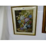 ENGLISH SCHOOL watercolour - still life, flowers in a vase, 50 x 38 cms