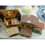 Treen music box, caravan and similar treen items