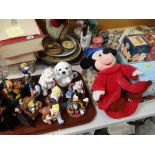 A parcel of Disney items, boxed ornaments, Peter Rabbit items & a quantity of souvenir pottery ETC