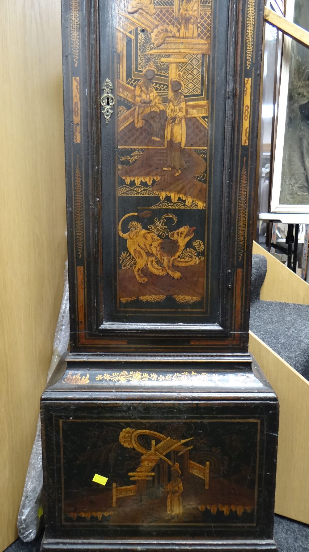 Thomas Marsh of London 8-day chinoiserie decorated longcase clock, the brass face with Roman numeral - Image 4 of 6