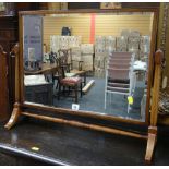 Early twentieth century mahogany bevelled glass toilet mirror