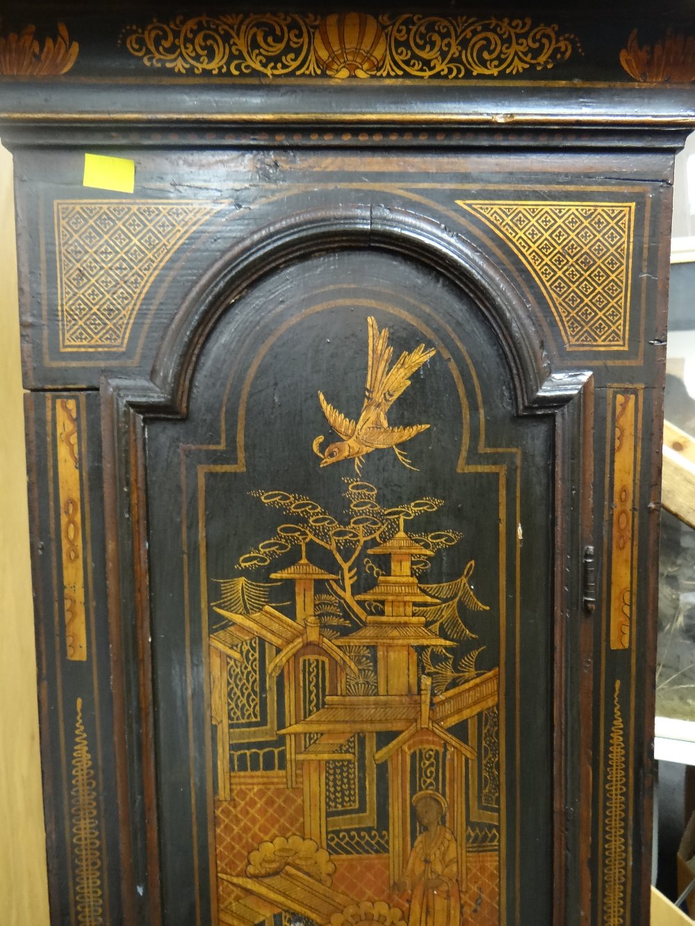 Thomas Marsh of London 8-day chinoiserie decorated longcase clock, the brass face with Roman numeral - Image 3 of 6