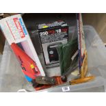 A box of garage items & tools Condition Report: please request* *Condition is not stated in this