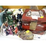 A collection of modern wizard figures & boxed Tudor Mint 'Myth & Magic' ornaments Condition