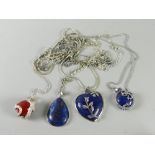 Small parcel of dragon & floral set jewellery to include pendants on chains ETC Condition Report: