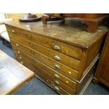 A good vintage oak six-drawer plan chest, 151 x 91 x 94cms Condition Report: please request* *