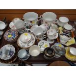 A quantity of mixed china including Pratt-ware pot lid, Continental Famille Rose-type jar & cover,