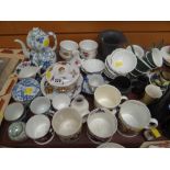 A quantity of mixed china including Worcester Evesham, commemorative items, a gourd teapot ETC